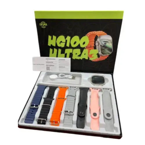 HG100 Ultra 3 (7+1) Smart Watch with 8 Interchangeable Straps, Bluetooth Calling & Fitness Tracking