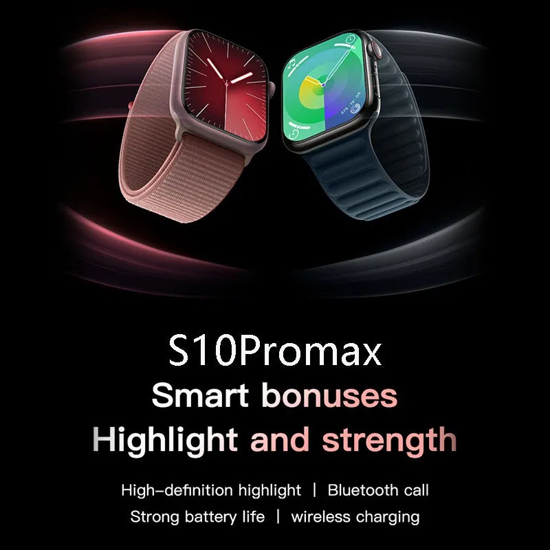 S10 Pro Max Smart Watch – 2" HD Touch Screen & Wireless Charging
