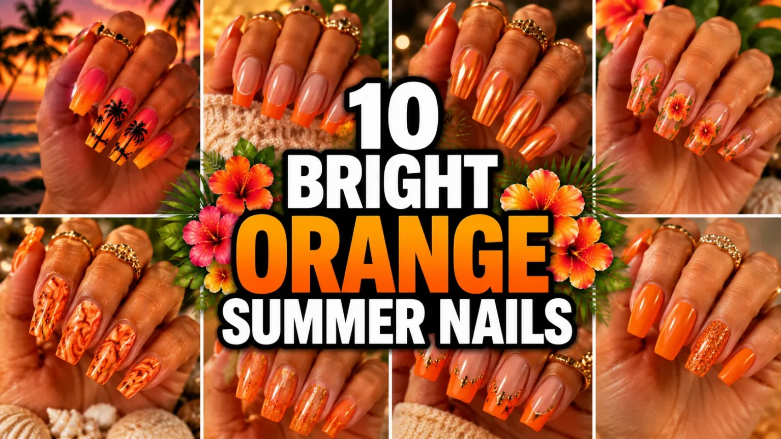 Bright Orange Summer Nail Designs