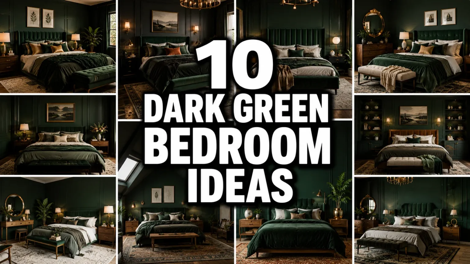10 DARK GREEN BEDROOM IDEAS